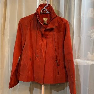 Chico’s Cotton Blend Lightweight A-Line Zip-Up Jacket